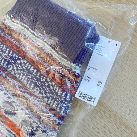 Urban Outfitters Lenni Sweater Mini Skirt New Small Hello Planets Wine Navy Blue - Picture 5 of 8